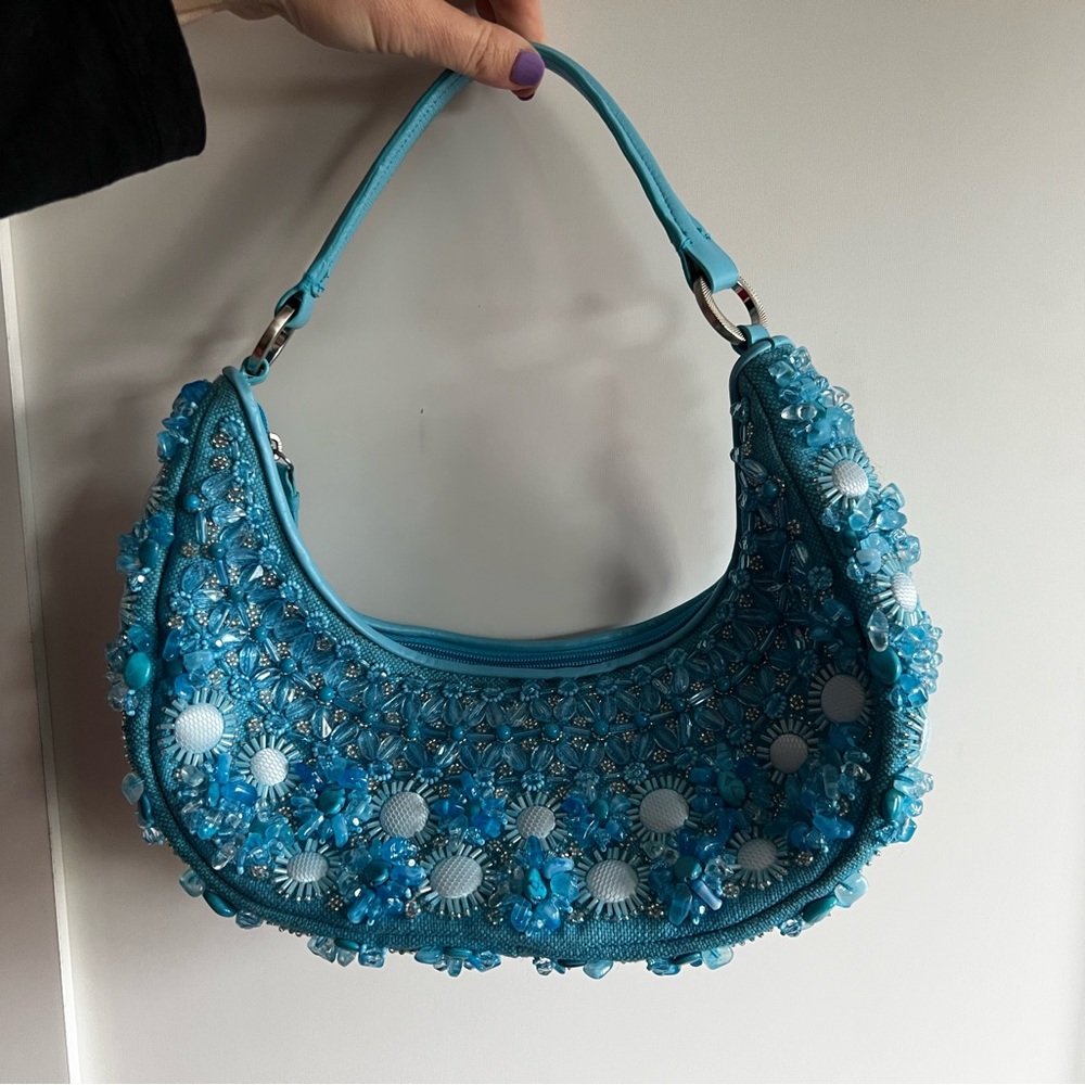 Ann Taylor Blue Beaded Purse